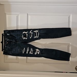 American eagle patched jeans